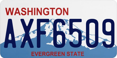 WA license plate AXF6509