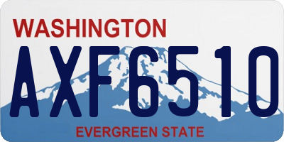 WA license plate AXF6510