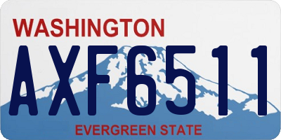 WA license plate AXF6511
