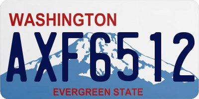 WA license plate AXF6512