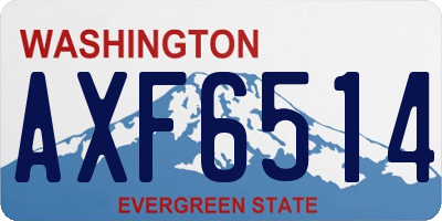 WA license plate AXF6514
