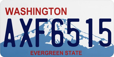 WA license plate AXF6515