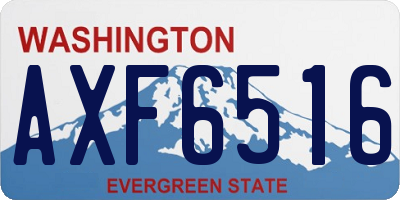 WA license plate AXF6516