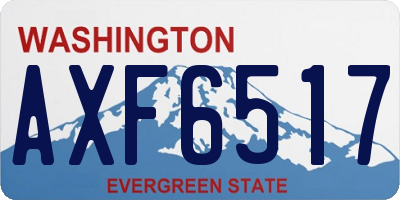 WA license plate AXF6517