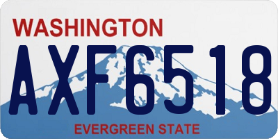 WA license plate AXF6518