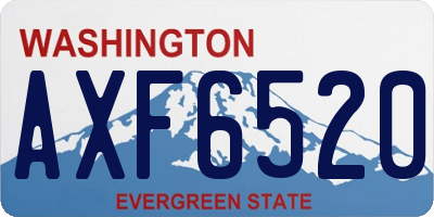 WA license plate AXF6520