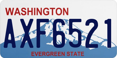 WA license plate AXF6521
