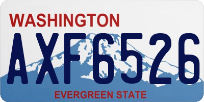 WA license plate AXF6526