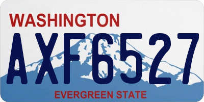 WA license plate AXF6527