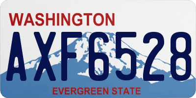 WA license plate AXF6528