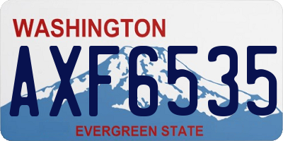 WA license plate AXF6535