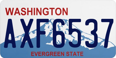 WA license plate AXF6537