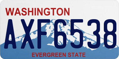 WA license plate AXF6538