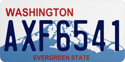 WA license plate AXF6541