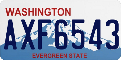 WA license plate AXF6543