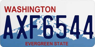 WA license plate AXF6544