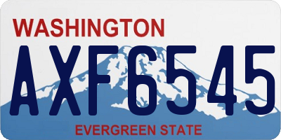 WA license plate AXF6545