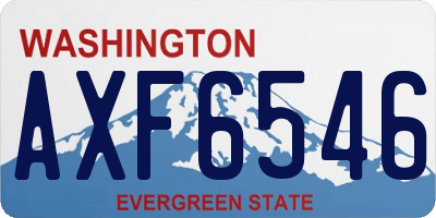 WA license plate AXF6546