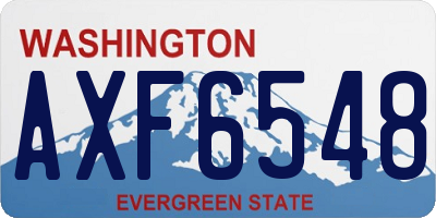 WA license plate AXF6548