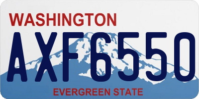WA license plate AXF6550