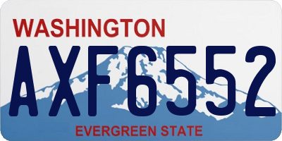 WA license plate AXF6552