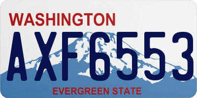 WA license plate AXF6553
