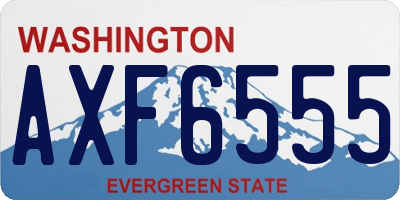 WA license plate AXF6555