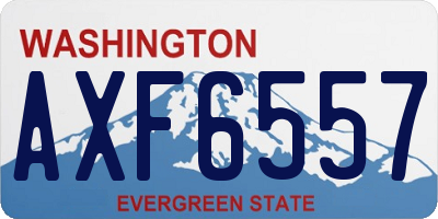 WA license plate AXF6557