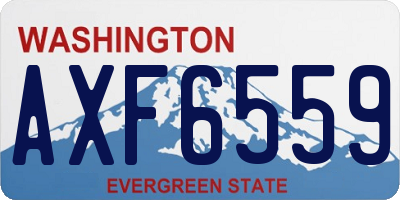 WA license plate AXF6559
