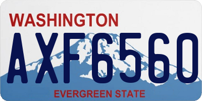 WA license plate AXF6560