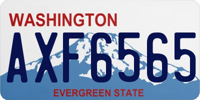 WA license plate AXF6565