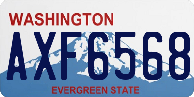 WA license plate AXF6568