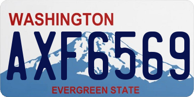WA license plate AXF6569