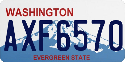 WA license plate AXF6570