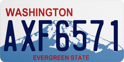 WA license plate AXF6571