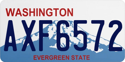 WA license plate AXF6572