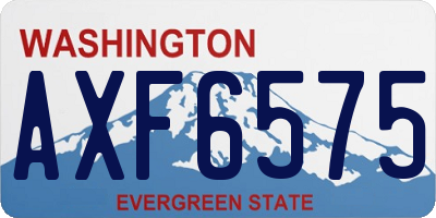 WA license plate AXF6575