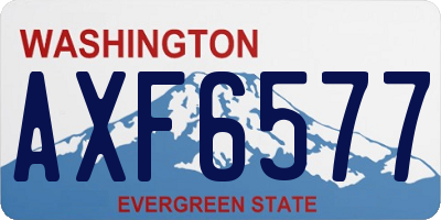 WA license plate AXF6577
