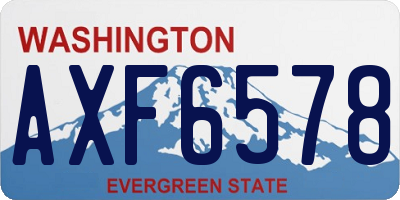WA license plate AXF6578