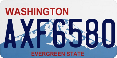 WA license plate AXF6580