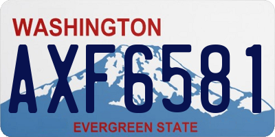 WA license plate AXF6581
