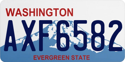 WA license plate AXF6582