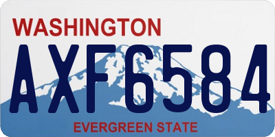 WA license plate AXF6584