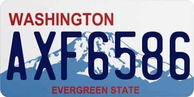 WA license plate AXF6586