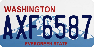 WA license plate AXF6587