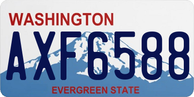 WA license plate AXF6588
