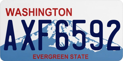 WA license plate AXF6592