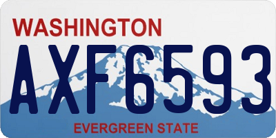WA license plate AXF6593