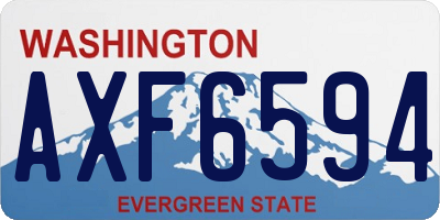 WA license plate AXF6594