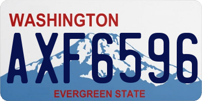 WA license plate AXF6596